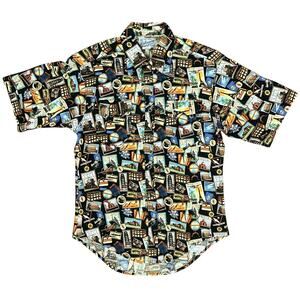 Rockmount Ranch Wear Postage Print Short Sleeve Western Button Shirt Size Small